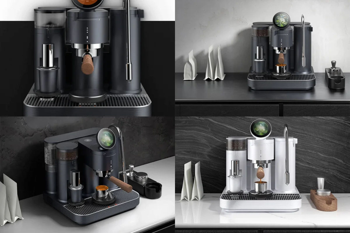 Black and white views of a mid-tier automatic coffee machine retailing around USD 6,000