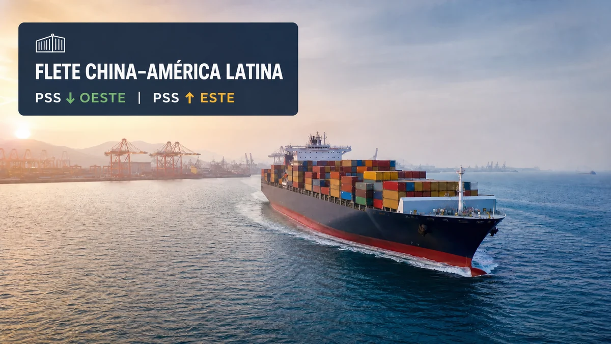 Flete China–América Latina: el PSS baja al oeste y sube al este