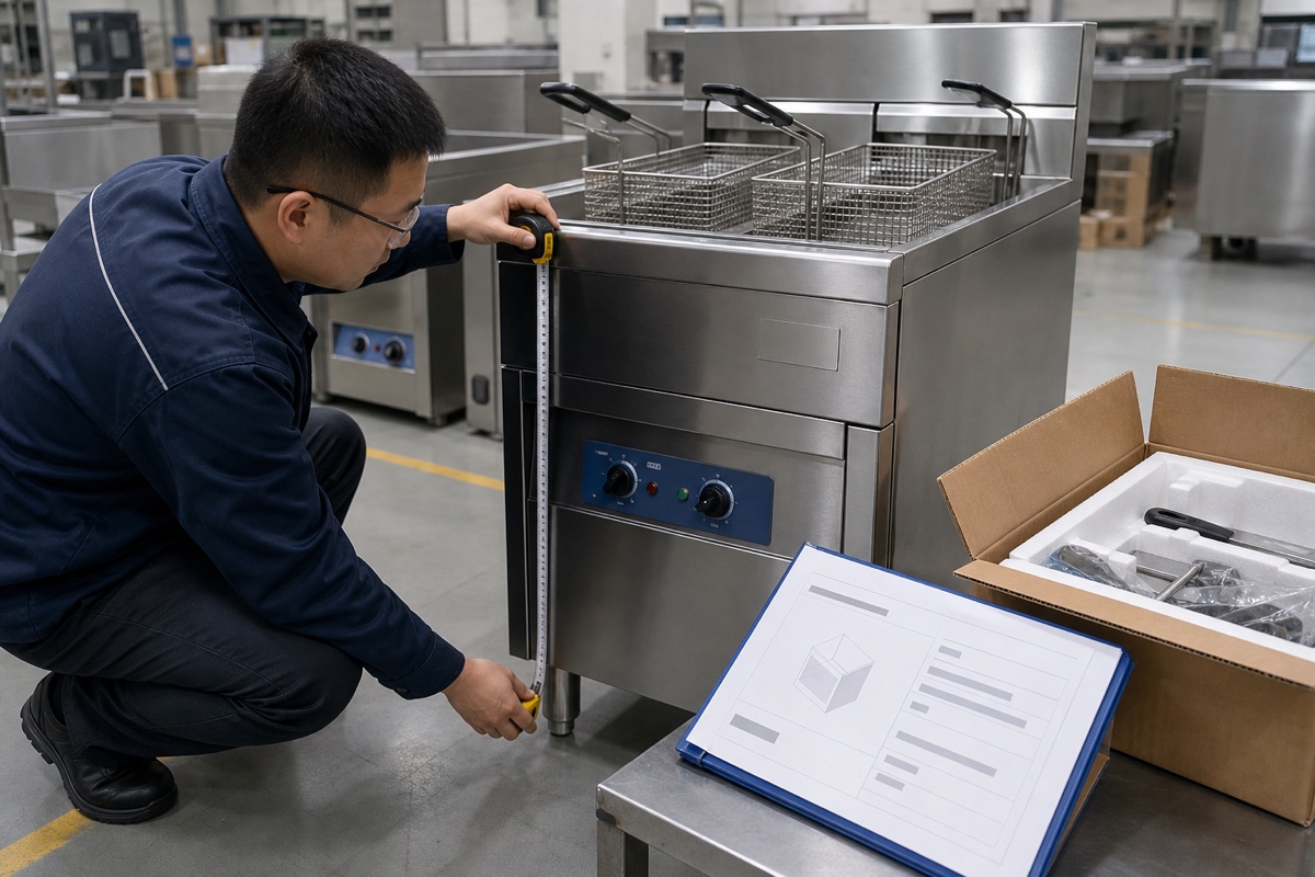 Pre-shipment model verification for a Turkish dealer: dimensions, spare parts and dealer-coded files are checked before balance payment.