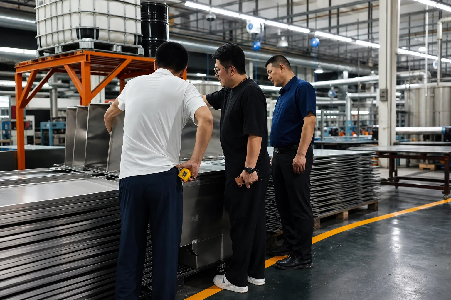 China-side factory inspection and equipment review supporting a managed sourcing project