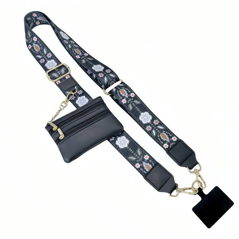 Patterned crossbody phone strap